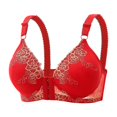 thumbnail image 4 of Kcodviy Women's Front Side Buckle Workout Bra Lace Edge without Steel Womens Bras Comfortable Packs Ring Movement Seamless Gathering Compression Bra for Women Adjustment Yoga Sleep Large Bras Women, 4 of 4