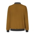 thumbnail image 4 of Womens Fashion Jacket Casual Stand Collar Zip Up Lightweight Coat Fall Color Block Jackets with Pockets Yellow XXXXL, 4 of 5