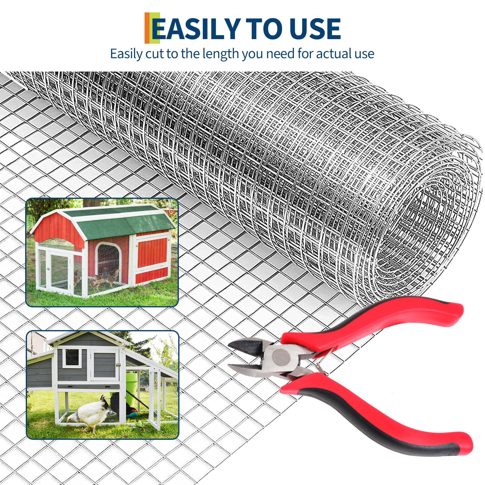 GloryStar 1/2 Inch Hardware Cloth, 19GA Galvanized Welded Wire Mesh Roll, Chicken Wire Fencing for Poultry Netting and Chicken Coops**