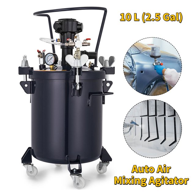 10L 30L Pressure Paint Pot Tank Spray Gun Sprayer Pressure Regulator Manual Auto Air Mixing Agitator For Industrial Paint ,Easy Use