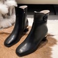 thumbnail image 4 of LSLJS Bottes Mi-Mollet à Talons Hauts pour Femmes, Bottes Rétro de Mode pour Femmes à Talon Épais à Talons Hauts Bout Mi-Mollet, Bottes Mi-Mollet pour Femmes, 4 of 7