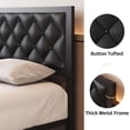 thumbnail image 3 of Homall Full Size Bed Frame with Headboard PU Leather Upholstered Bed Frame Platform,All Metal Slats Support Platform Bed Frame with Storage Space,Easy Assembly,Noise Free,No Box Spring Needed,Black, 3 of 7