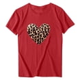 thumbnail image 5 of Soki T-Shirts Décontractés pour Femmes à Imprimé Léopard, Col Rond, Manches Courtes, 5 of 5