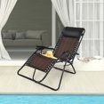 thumbnail image 3 of Costway Patio Rattan Zero Gravity Lounge Chair Chaise Folding Recliner W/Headrest Brown, 3 of 9