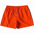 thumbnail image 5 of Plebaso Men's Beach Shorts Lightweight Casual Shorts Solid Color Drawstring Summer Shorts with Pockets, 5 of 5