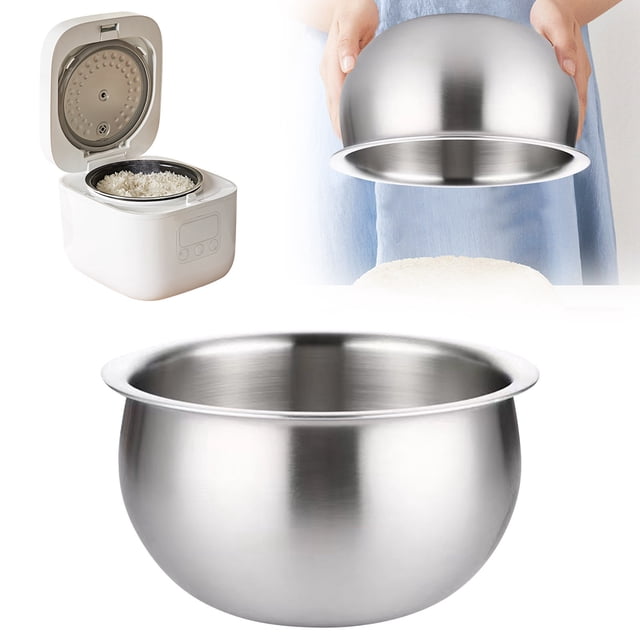 Huanglei Casserole Intérieure en Acier Inoxydable pour Cuiseur à Riz, Moule de Cuisson Durable pour Cuiseur, Parfait pour Cuire du Riz et Plus