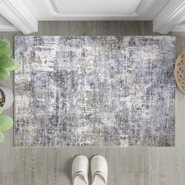 BERTHMEER 2'x3' Small Washable Abstract Area Rugs for Doorway Bathroom Bedroom Entryway Kitchen Dorm Entrance Non Slip Modern Rugs, Blue Gray
