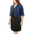 thumbnail image 2 of GRACE & GRANDEUR Women's Plus Jean Jackets Button Down Denim Bomber Jacket, 2 of 4