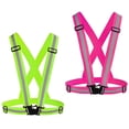thumbnail image 1 of Reflective Vest Running Gear 2Pack, High Visibility Adjustable Safety Ves - Green + Pink, 1 of 5