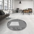 thumbnail image 4 of Ahgly Tapis d'Intérieur Lavable en Machine Carré Transitionnel Gris Carbone, 5 Pieds Carré, 4 of 7