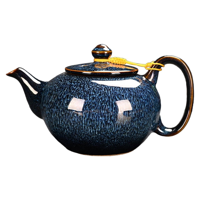 GROWTH TANK Ceramic Teapot Chinese s Ceramic Kettle for Household Kitchen Tea House blue side handle