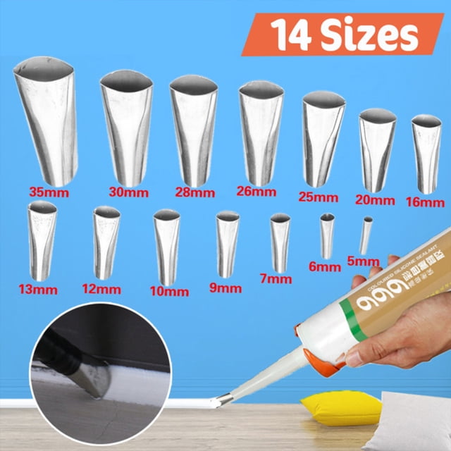 Embout de Calfeutrage 14 Pcs, Tige de Poussée de Cuisine, Applicateur en Acier Inoxydable