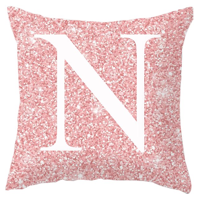 Letter Throw Pillow Cover Decorative Alphabet Pillow Case Cushion Cover for Home