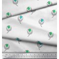 thumbnail image 2 of Soimoi Poly Georgette Fabric Leaves & Floral Block Printed Fabric 1 Yard 42 Inch Wide, 2 of 3