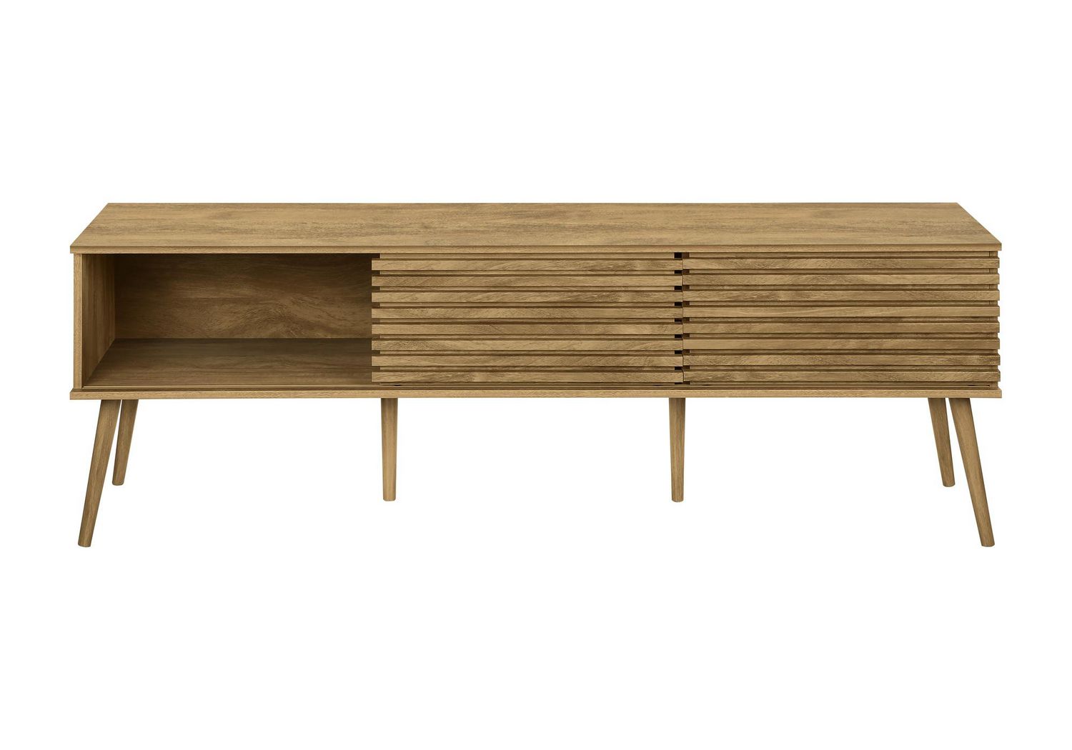 Monarch Specialties Tv Stand, 72 Inch, Media Entertainment Center, Storage Cabinet, Console, Storage Shelves, Bedroom, Living Room, Black Laminate, Contemporary