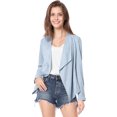 thumbnail image 2 of INSPIRE CHIC Veste en Faux Suède pour Femme à Manches Longues, devant Drapé, Vestes de Moto, 2 of 4