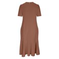 thumbnail image 4 of Birdeem Women Summer Round Neck Solid Color Casual Strapless Party Short Maxi Dress, 4 of 6