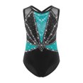 thumbnail image 1 of Linjinx Gym Leotards for Girls Ballet Dance Bodysuits Rhinestones Sleeveless Figure Skating Jumpsuit Green 10, 1 of 5