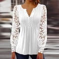 thumbnail image 1 of TIMIFIS Hauts pour Femmes Col en V Manches 3/4 T-Shirts Blouses Tendance Chic Décontracté Ample Confortable Tunique T-Shirts Chandail Automne, 1 of 6