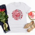 thumbnail image 1 of Meichang T-Shirts Joyeuse Saint-Valentin pour Femmes Imprimé Cœur Mignon Hauts Col Rond Manches Courtes T-Shirts de Vacances Saint-Valentin, 1 of 4