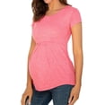 thumbnail image 2 of TIMIFIS T-Shirts de Maternité pour Femmes Été Manches Courtes T-Shirts Décontractés Amples Col Rond Plis devant T-Shirts de Grossesse - Printemps/été, 2 of 5