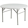 thumbnail image 1 of Kingfisher Lane 60.5" Round Bi-Fold Granite Folding Table in White, 1 of 4