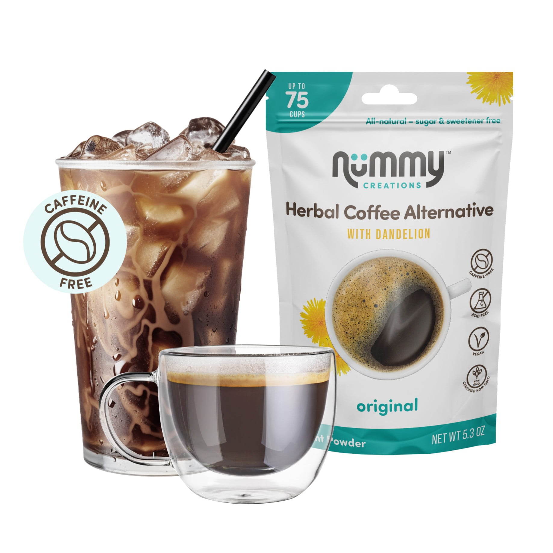Nummy Creations Original Instant Chicory & Dandelion Coffee Alternative, Caffeine-Free, 150g 150g