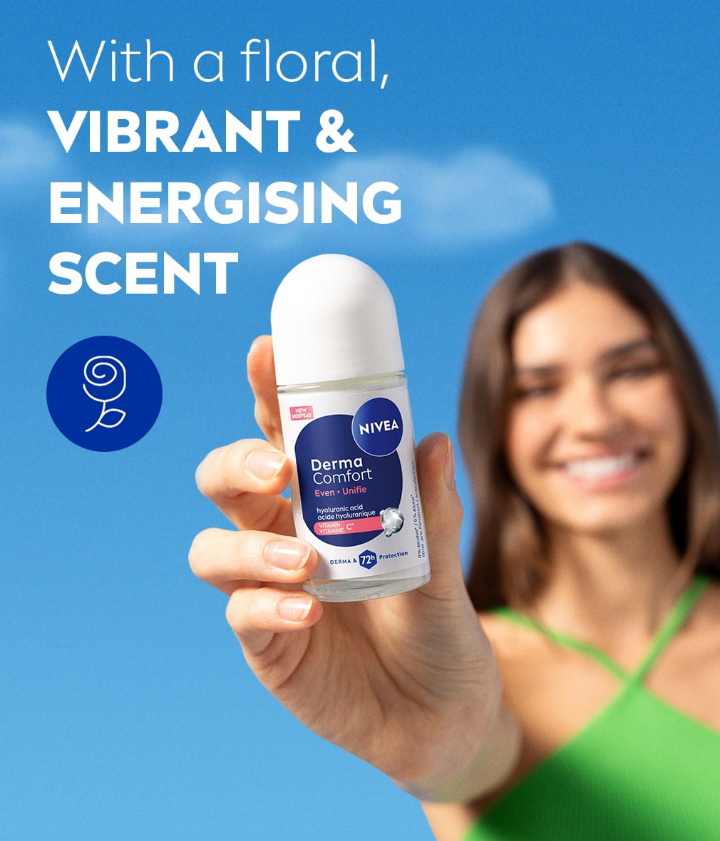 NIVEA Derma Comfort Unifie, antisudorifique en bille, protection 72 heures, 50 ml
