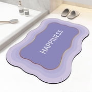 RRJ Diatomite Bath Mat, Super Absorbent Fast Drying Non-Slip Floor Mat, Hygienic Bathroom Rug for Shower Tub Toilet Entrance, Waterproof Diatom Mud Mat for Household Decor
