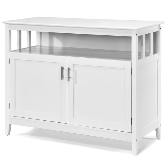 Patiojoy Armoire de Rangement de Cuisine Moderne Buffet Serveur Table Buffet Salle à Manger Bois Blanc