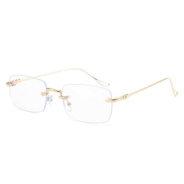 PENGXIANG Blue Light Blocking Glasses Anti Eye Strain Rimless Fashion Glasses for Reading Play Compute