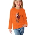 thumbnail image 2 of RXIRUCGD Chemises à Manches Longues pour Filles, Col Rond Mignon, Blouses Décontractées Élégantes (Orange, Taille : 4 Ans), 2 of 5