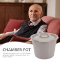 thumbnail image 3 of Portable Chamber Pot Convenient Urinal Pot Elderly Plastic Spittoon With Lid, 3 of 8