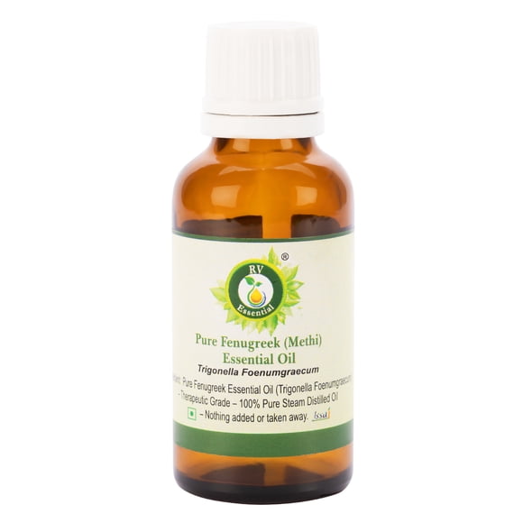 Huile Essentielle de Fenugrec Huile de Methi Trigonella Foenumgraecum Huile de Methi Pure Huile de Fenugrec Pure Naturelle Distillée à la Vapeur Qualité Thérapeutique 15ml 0.507oz par R V Essential