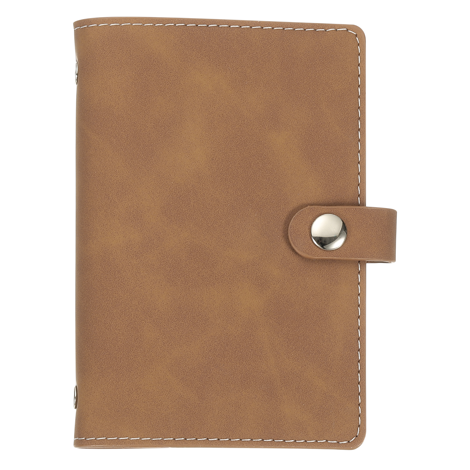 Uxcell A7 PU Leather Binder Cover, 6 Ring Loose Leaf Binder Protector Round Ring Binder Cover Refillable Notebook Binder for Meeting Photocard Budget Notebook Folder, Brown