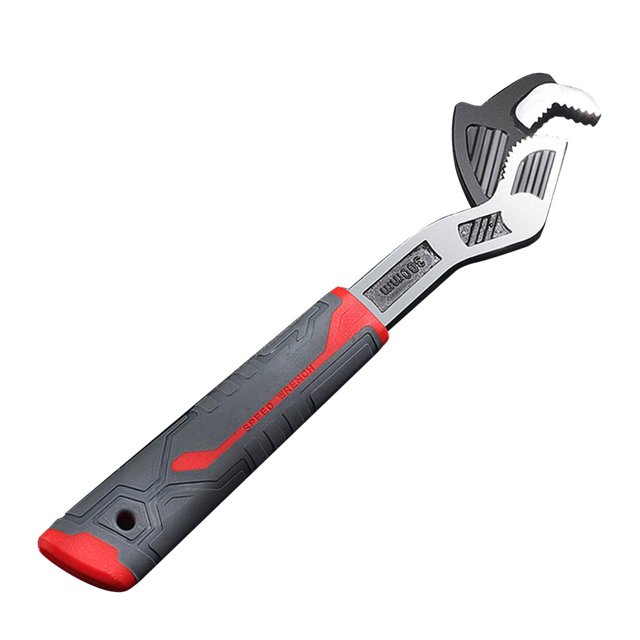 DYNWAVECA Multifunctional Self Locking Pipe Wrench Tool Forged Steel Three Sided Toothed Multipurpose for Home Maintenance Professional 12inch