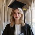 thumbnail image 4 of Mortarboard Graduation Cap with Adjustable Elastic - 2026 Year Tassel for Ceremony & Photo Props, Academic Hat for Adults, Black, JKODE, 4 of 9