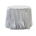 thumbnail image 2 of Fridja Nappe Ronde à Paillettes de 48 Pouces, Nappe Formelle Unie Réutilisable et Infroissable à Paillettes pour Décorations de Douche Nuptiale, Anniversaire, Mariage, Dessert, Banquet, Noël, Argent, 2 of 6