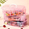 thumbnail image 3 of EIGTHTAIL Casewin 3 Tier Blue Transparent Plastic Stackable Storage Box - Adjustable Compartment Slots - Max 30 Compartments - Container for Storing & Organising Toys  Jewellery  Beads  A, 3 of 9