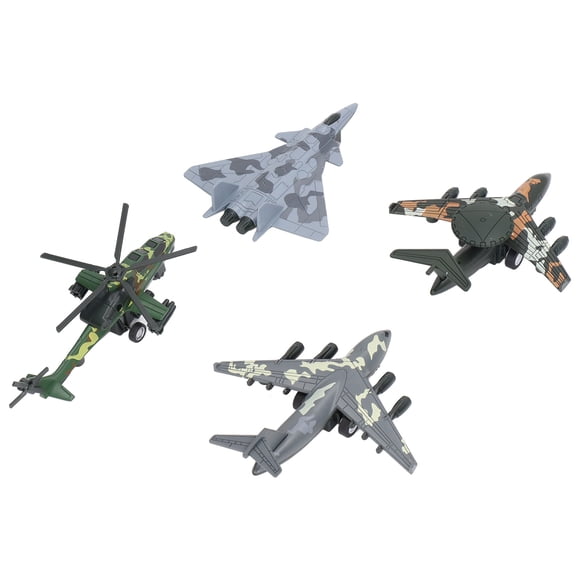 Avion 4 Pcs à Rétrofriction Jouet Avion Enfants Garçons Alliage Avion Simulé Modèle d'Avion Cadeau d'Anniversaire Décoration