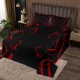 thumbnail image 2 of Erosebridal Red Geometry Coverlet Set Twin, Neon Abstract Bedding Set, Stripe Room Decor, 2 Pieces, 2 of 5