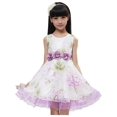 thumbnail image 2 of Robe Fille Tulle Dentelle de Mariée avec Détail Floral Violet 7 Ans, 2 of 6