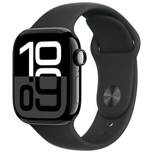 Refurbished (Good) - Apple Watch Series 10 (GPS) 42mm Jet Black Aluminum Case with Black Sport Band - Medium/Large