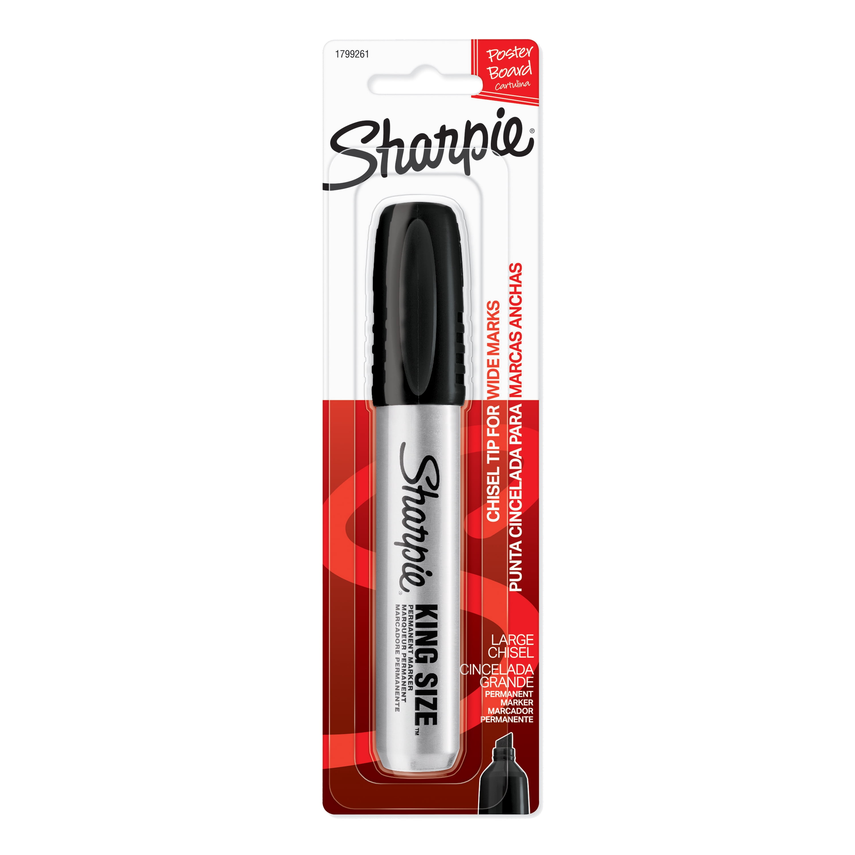 Sharpie Pro King Size Permanent Marker, Chisel Tip, Black (1799261)