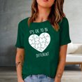 thumbnail image 2 of EQWLJWE Hauts d'Été pour Femmes Hauts pour Femmes Liquidation Mode Femme Imprimé Col Rond Manches Courtes T-Shirt Impression Blouse Ample Hauts, 2 of 5