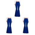 thumbnail image 2 of Guardoinrt Versatile Women Bell Bottom Pants With Stretchy Fit Multiple Sizes Available High Waist Bell Bottom navy blue L 3Set, 2 of 6