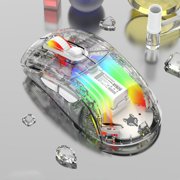 Chmadoxn Wireless Gaming Mouse With Full Transparent Design,Double Mode 2.4G/Bluetooth/wire Mouse,3D RGB Backlit,Ergonomic Silent Mouse With 7 Buttons, wireless mice