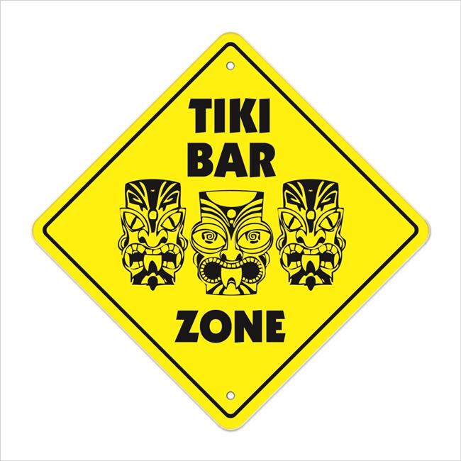 SignMission X-TIKI BAR Panneau de Traversée Zone Xing 12 x 12 Po - Tiki BAR