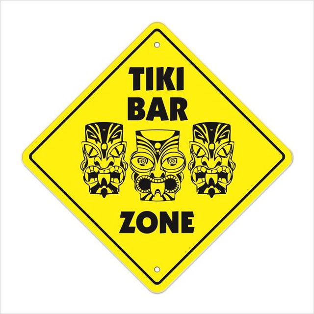 SignMission X-TIKI BAR Panneau de Traversée Zone Xing 12 x 12 Po - Tiki BAR