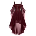 thumbnail image 1 of Robes Style Gothique pour Femmes Grande Taille Mode Robe Midi Corset Manches Longues Évasées Chiffon Fête Élégante, 1 of 5